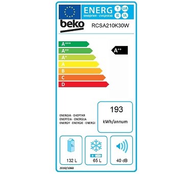 BEKO RCSA 210 K30W spotřeba energie